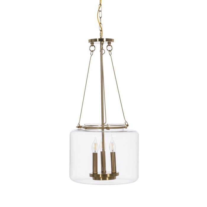 Lámpara de Techo Dorado Cristal Hierro 220-240 V 35 x 35 x 72 cm 4 Lámpara de Techo Dorado Cristal Hierro 220-240 V 35 x 35 x 72 cm 4