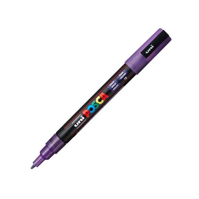 POSCA Marcador Pc-3Ml Punta Cónica 0,9 - 1,3 mm Violeta Purpurina - No permanente, base agua