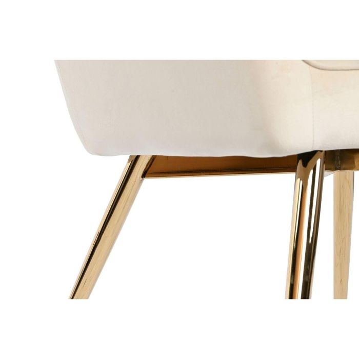 Butaca DKD Home Decor Crema Dorado Metal 74 x 74 x 90 cm 4