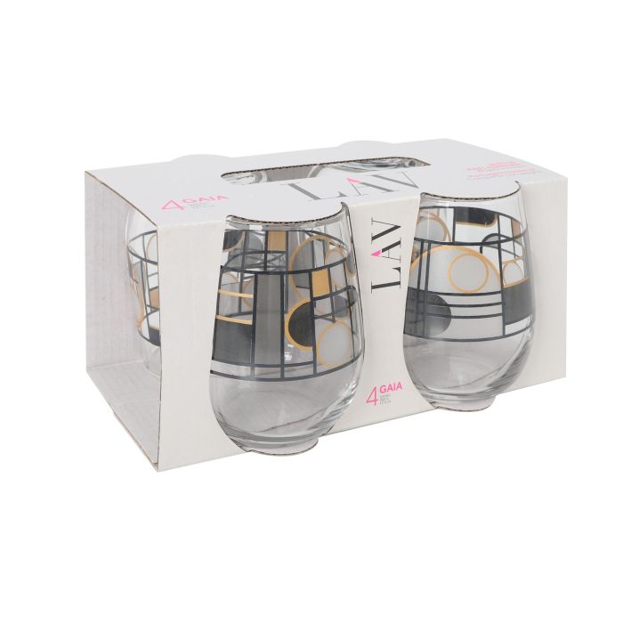 Set de 4 Vasos Gaia Abstract 360 cc - LAV (6 Cajas) 5 Set de 4 Vasos Gaia Abstract 360 cc - LAV (6 Cajas) 5