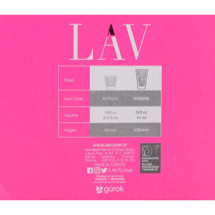 Set de 6 Vasos Nora 325 cc - Lav (8 Cajas) 2 Set de 6 Vasos Nora 325 cc - Lav (8 Cajas) 2