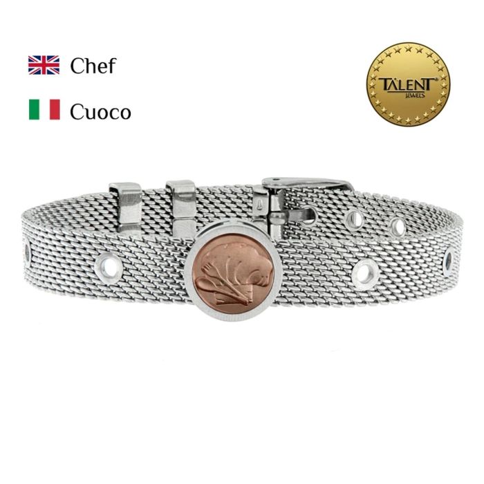 Pulsera Unisex Chef Talent Jewels TJA-3-05-02-1-235 Plateado 1 Pulsera Unisex Chef Talent Jewels TJA-3-05-02-1-235 Plateado 1