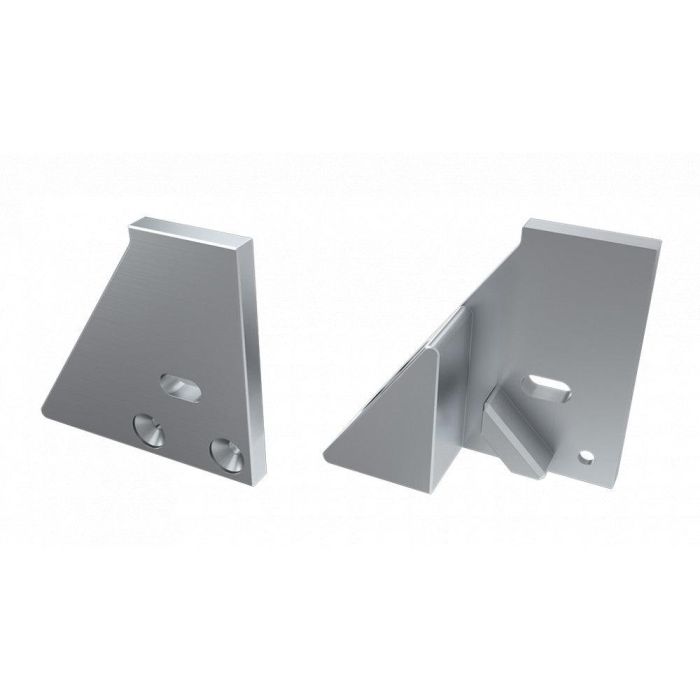 Tapón Final Perfíl Tipo I10 (Cristal 10mm) Aluminio - Derecha - Plata - Con Agujero 3