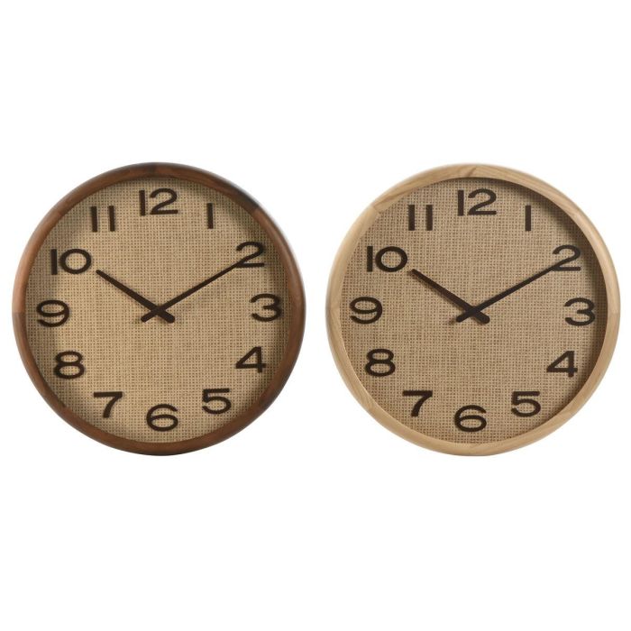 Reloj Pared Cottage DKD Home Decor Natural Marron 5 x 40 x 40 cm (2 Unidades) Reloj Pared Cottage DKD Home Decor Natural Marron 5 x 40 x 40 cm (2 Unidades)