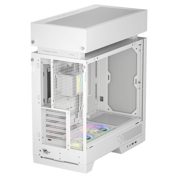 DeepCool CL6600 WH - Torre ATX para PC Gaming, Color Blanco, Con Cristal Templado, Panel Frontal y Ventiladores con Iluminación RGB, Factor de Forma ATX/microATX/Mini-ITX 8