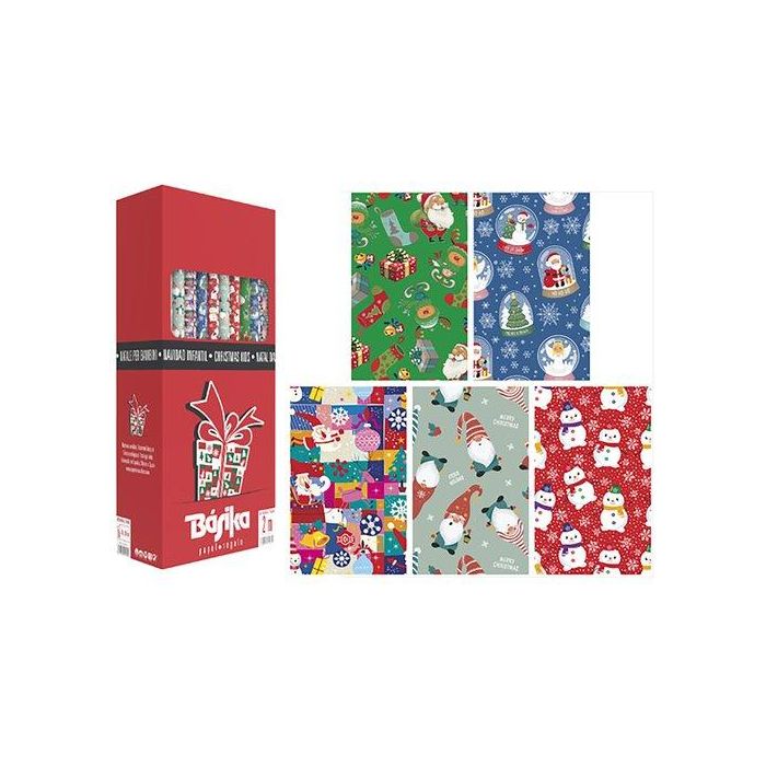 Papel De Regalo Rollo Basika 0,7X2 M (Caja De 50) Navidad Infantil