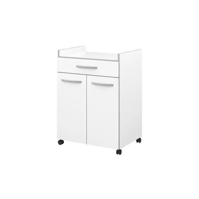 HARMONY Carrito de Cocina Blanco Mate L 60cm x 44.5cm x 81.5cm con Cajón y Puertas 0 HARMONY Carrito de Cocina Blanco Mate L 60cm x 44.5cm x 81.5cm con Cajón y Puertas 0