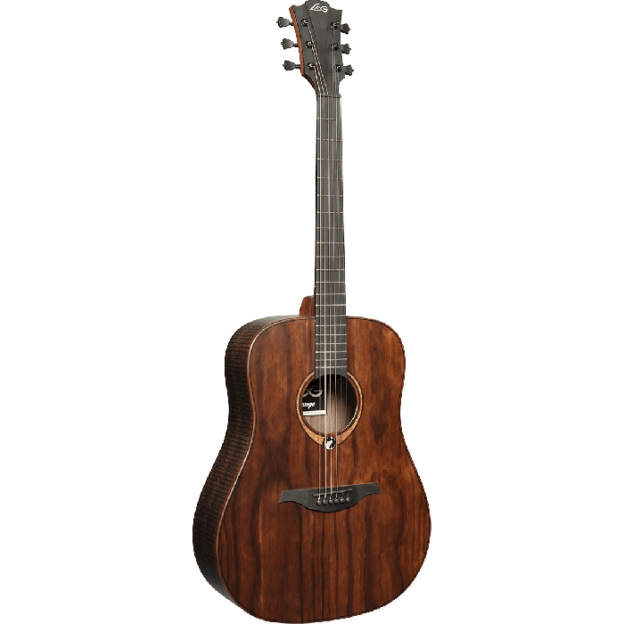 LAG Guitarra Acústica Dreadnought Sauvage - Tapa Sólida Brankowood, Fondo y Aros Eucalipto Ahumado, Acabado Satinado 1