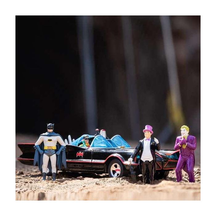 Coche metal batmóvil 1966 classic con 4 figuras de metal escala 1:24 19 cm 21