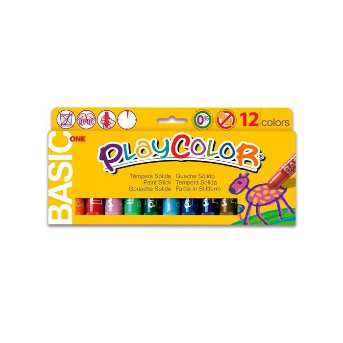 Playcolor Témperas Sólidas Basic One Barra Estuche De 12 C-Surtidos Playcolor Témperas Sólidas Basic One Barra Estuche De 12 C-Surtidos