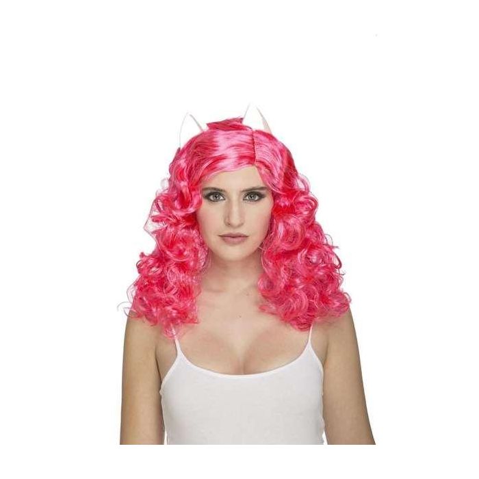Peluca rizada rosa de gatita Peluca rizada rosa de gatita