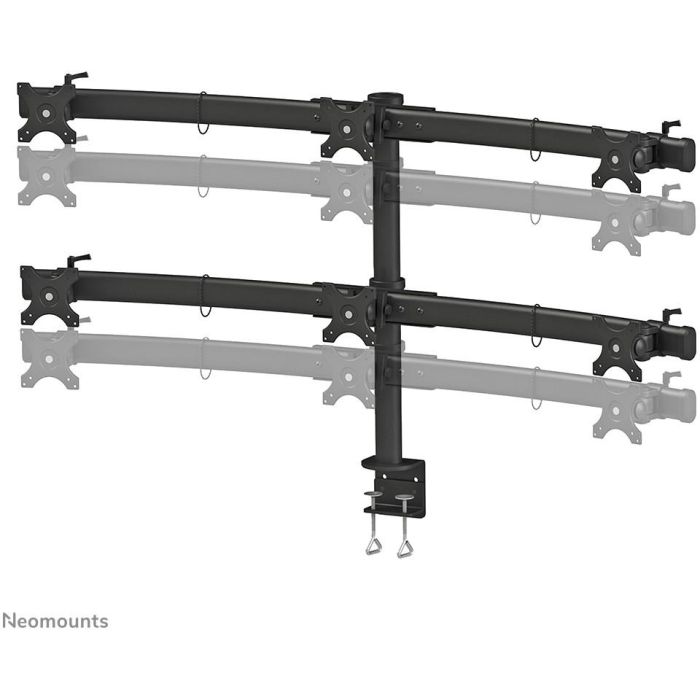 Neomounts FPMA-D700D6 Soporte de mesa para 6 monitores de 19" a 27" (69 cm) y 8 kg, ajuste de altura, negro 3