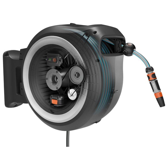 Enrollador de manguera de pared - GARDENA - PowerRoll - XXL - P4A - Blanco - 18 V - Longitud 40 m - Manguera 13 mm 1 Enrollador de manguera de pared - GARDENA - PowerRoll - XXL - P4A - Blanco - 18 V - Longitud 40 m - Manguera 13 mm 1
