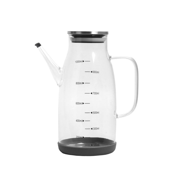 Aceitera de vidrio borosilicato 1000 ml con tapón de acero inoxidable - La Mediterranea (12 Unidades) 7 Aceitera de vidrio borosilicato 1000 ml con tapón de acero inoxidable - La Mediterranea (12 Unidades) 7