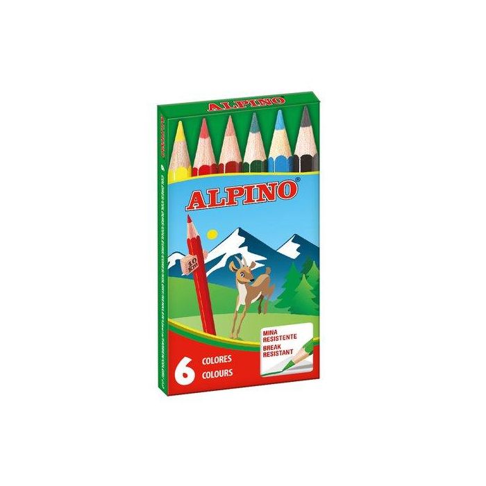 Alpino Lápices De Colores Cortos 85 mm Surtidos Estuche 6 Unidades