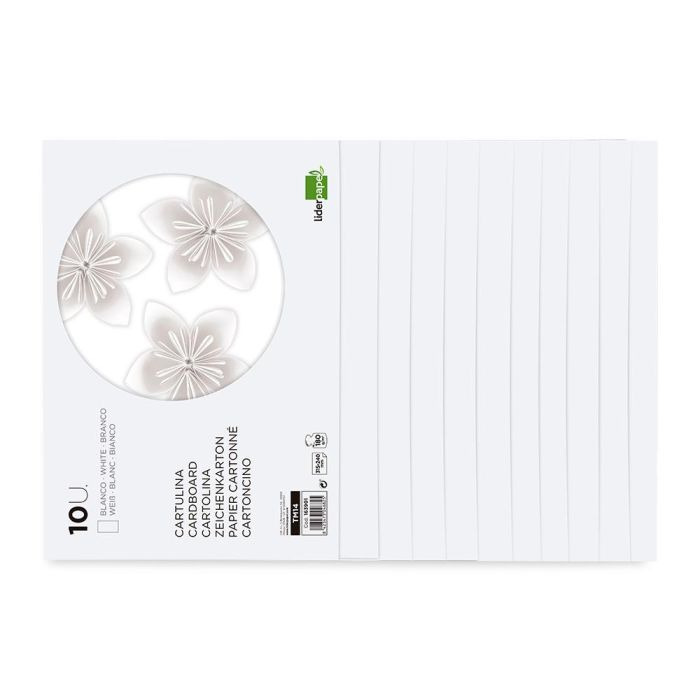 Bloc Trabajos Manuales Liderpapel Cartulina 240x315 mm 10 Hojas Color Blanco 2