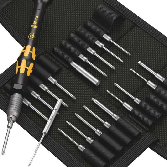 Wera Kompakt Micro 21 ESD 1. 21-teilig Destornillador Múltiple de Torsión, 20 Puntas Intercambiables, Phillips, Ranura, Torx 1