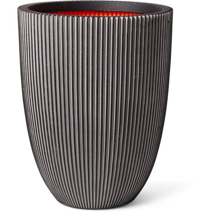 Florero bajo elegante - CAPI EUROPE - GROOVE NL - 34 x 46 cm - Antracita Florero bajo elegante - CAPI EUROPE - GROOVE NL - 34 x 46 cm - Antracita