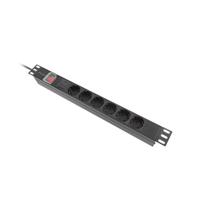 LANBERG PDU-06F-0200-BK Unidad de Distribución de Energía (PDU) con 6 Salidas AC Tipo F, Montaje 1U, Negro 4