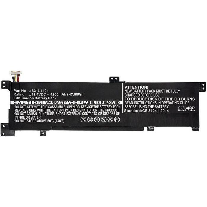 CoreParts Batería para Portátil Asus Li-ion 38.76Wh 11.4V 3400mAh Negra, compatible con A400U, A401L, K401, K401LB, K401LB5010