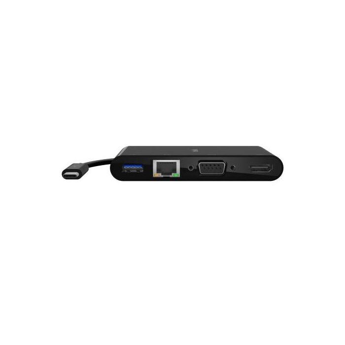 Belkin Avc004Btbk Adaptador USB-C a USB-A 3.0 Ethernet VGA HDMI 4K + Carga 100W Negro 1
