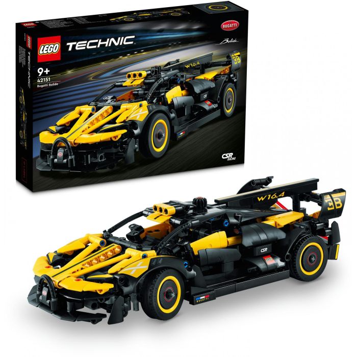 LEGO 42151 Bugatti Bolide Technic Coche de Carreras Amarillo/Negro con Motor W16, Dirección y Puertas de Tijera 13