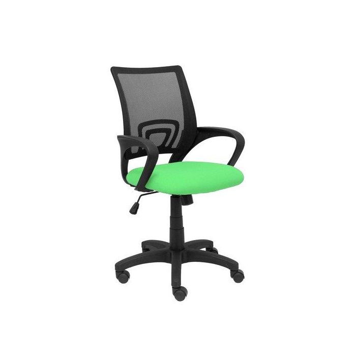 Silla Piqueras Y Crespo Vianos Brazos Fijos Mecanismo Basculante Con Regulador De Presion Elevacion Del Asiento En Altura Ruedas Nylon Respaldo Malla Transpirable Negra Y Tapizado Bali Pistacho