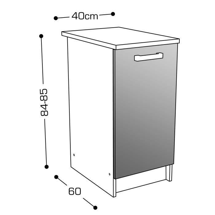 START Mueble bajo de cocina L 40 cm - Blanco brillo 5 START Mueble bajo de cocina L 40 cm - Blanco brillo 5