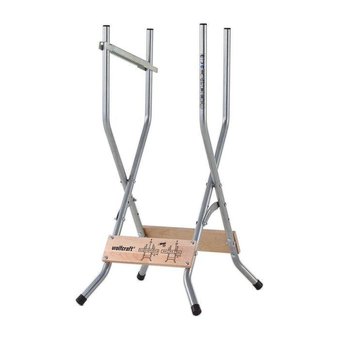 Wolfcraft Soporte para cortar leña con motosierras sb 60 5119000, plegado rápido, protección de cadena, 54x60x100 cm
