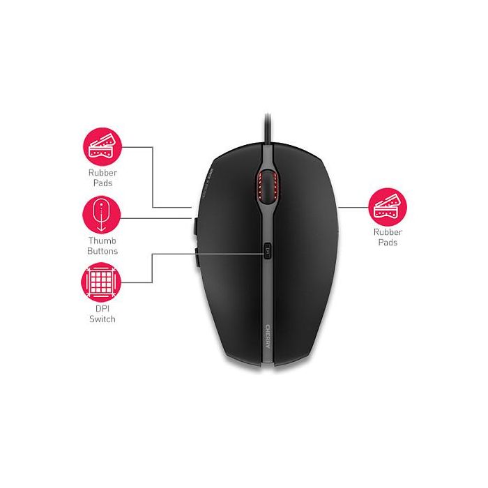 Cherry GENTIX 4K Ratón Ambidextro Óptico USB 3600 DPI Negro
