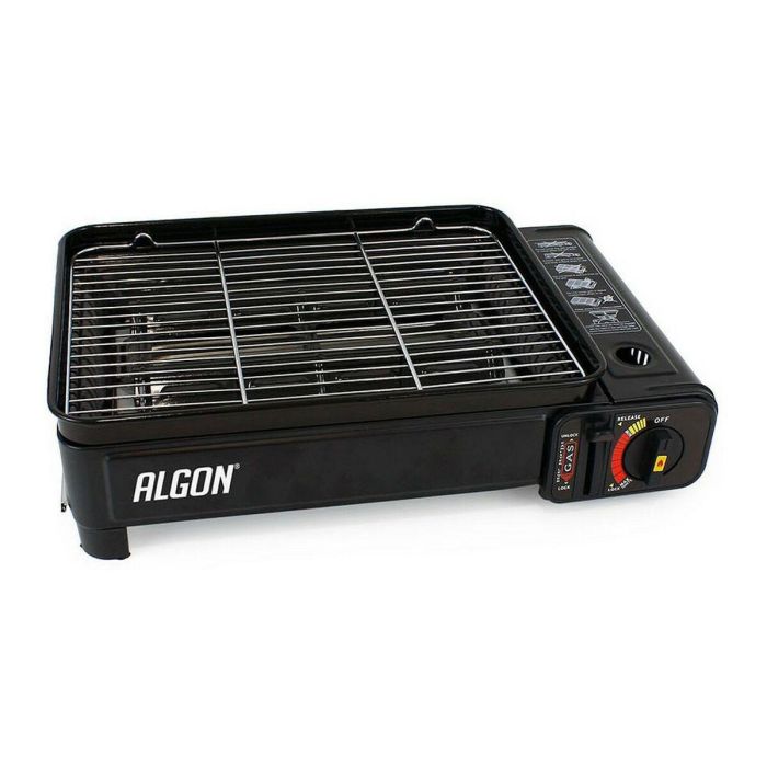 Algon Bbq Hornillo de Gas Portátil con Parrilla 43x28x11.2 cm – Ideal para Camping y Barbacoas al Aire Libre