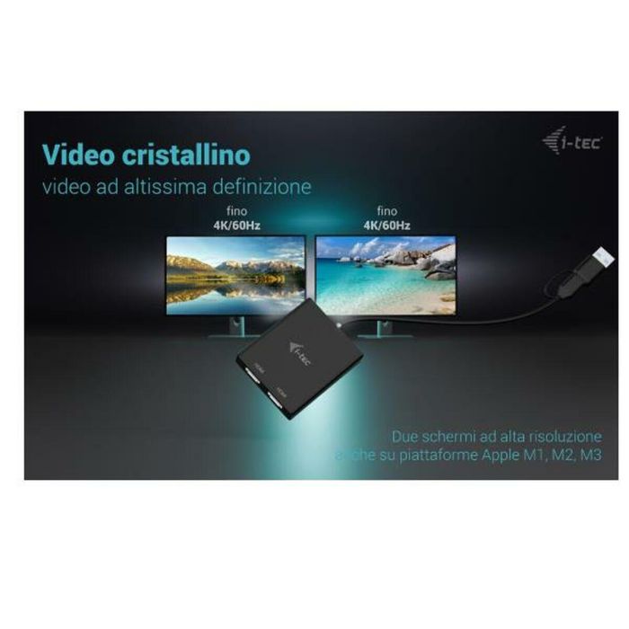 Adaptador USB-C a HDMI i-Tec CADUAL4KHDMI 1