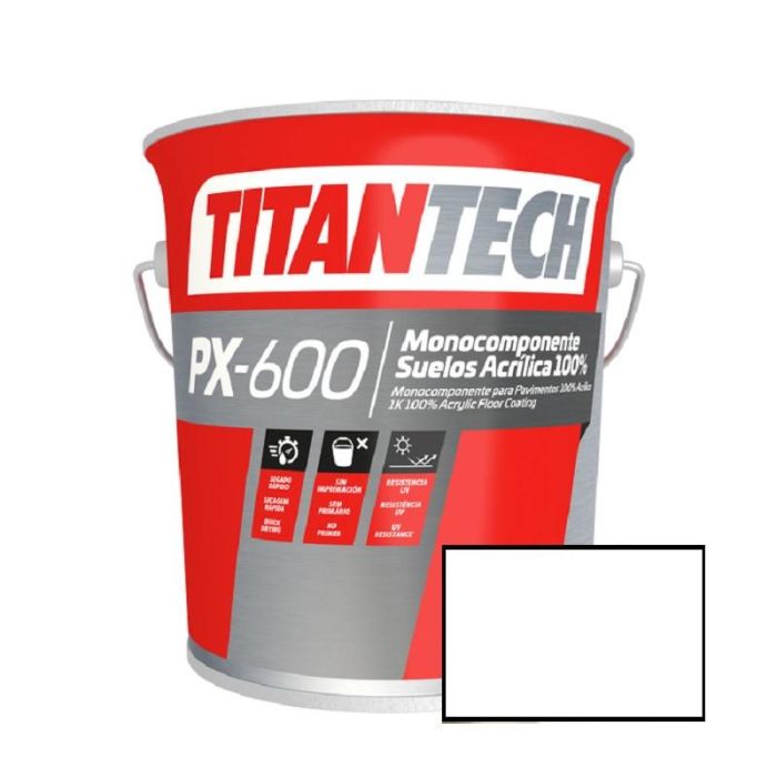 TITAN Px-600 Pintura Señalización Vial Blanca 4L Monocomponente Acrílica 100% para Suelo