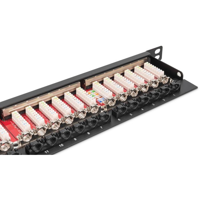 DIGITUS Patchpanel 0.5HE 24-Port Cat6a geschirmt schwarz 1 DIGITUS Patchpanel 0.5HE 24-Port Cat6a geschirmt schwarz 1