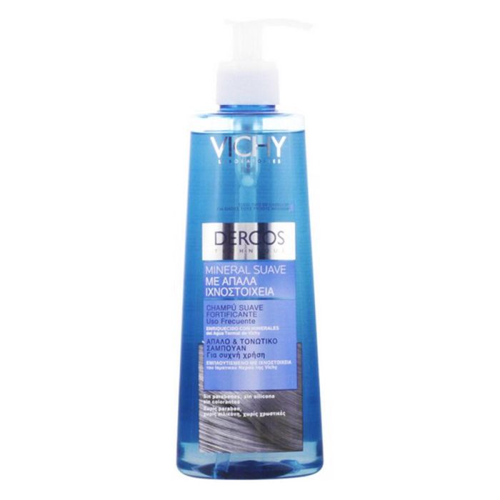 Vichy Dercos Champú Mineral Fortificante Uso Frecuente con 15 Minerales y Agua Termal para Brillo y Antirrotura 400 ml