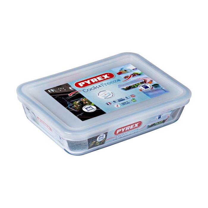 Fiambrera Rectangular con Tapa Pyrex Cook & Freeze 22,5 x 17,5 x 6,5 cm 1,5 L Transparente Silicona Vidrio (6 Unidades) 1 Fiambrera Rectangular con Tapa Pyrex Cook & Freeze 22,5 x 17,5 x 6,5 cm 1,5 L Transparente Silicona Vidrio (6 Unidades) 1