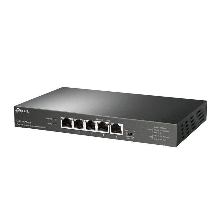 TP-Link TL-SG105PP-M2 Switch No Administrado Gigabit Ethernet 5 Puertos PoE Negro con QoS, 25 Gbps, Sin Ventilador 1
