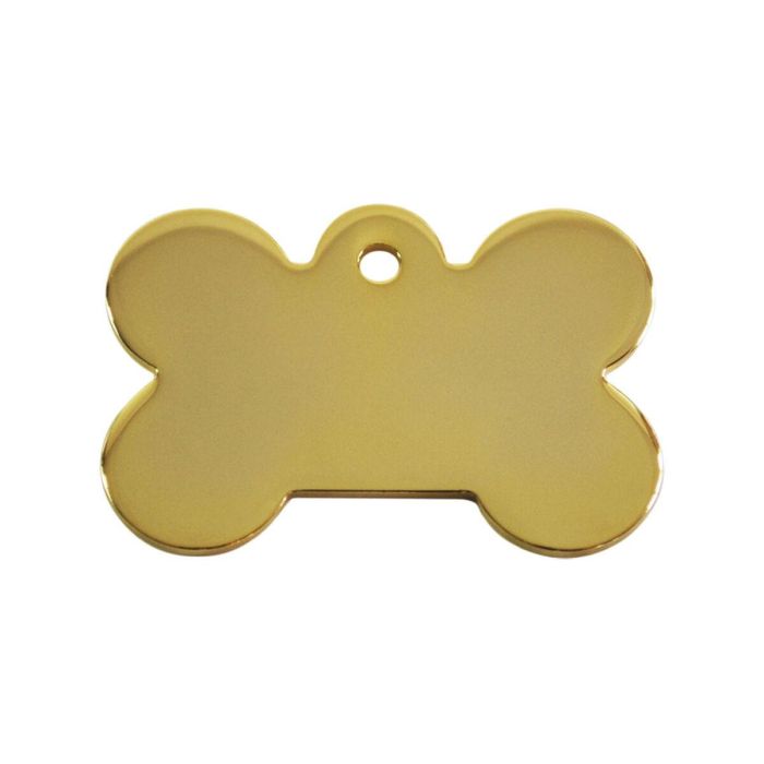 Placa identificativa para collar Imarc Bone Amarillo Dorado