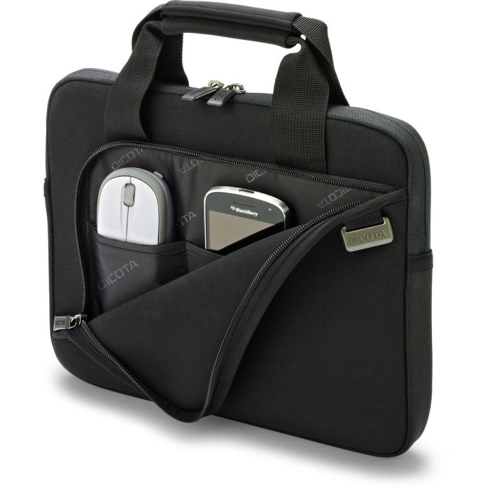 Dicota Funda para Portátil SMART 13-13.3" Negra, Neopreno Robusto Flexible, Protección Anti-Arañazos Nylex, Bolsillo Cremallera, Asas Acolchadas 2