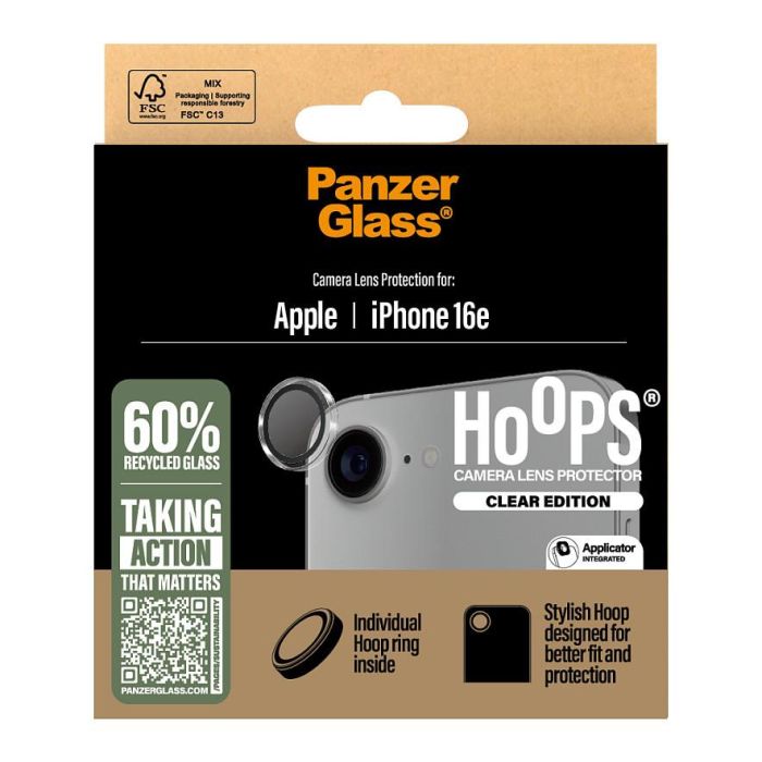 PanzerGlass Hoops Protector de Lente de Cámara Transparente para iPhone 16e 2