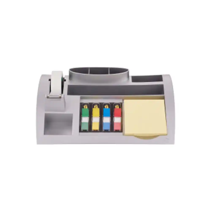 3m Organizador de Sobremesa con Bloc de Notas, Rollo de Cinta Scotch y 4 Dispensadores de Banderitas Color Plata 0 3m Organizador de Sobremesa con Bloc de Notas, Rollo de Cinta Scotch y 4 Dispensadores de Banderitas Color Plata 0