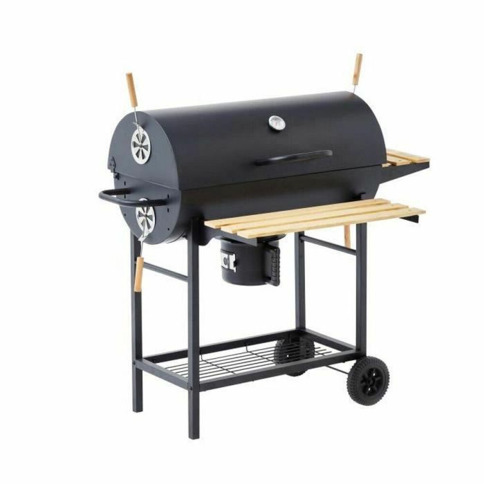 FAVEX MIKE Barbacoa de Carbón con Superficie 71x35cm y Estantes de Madera FSC