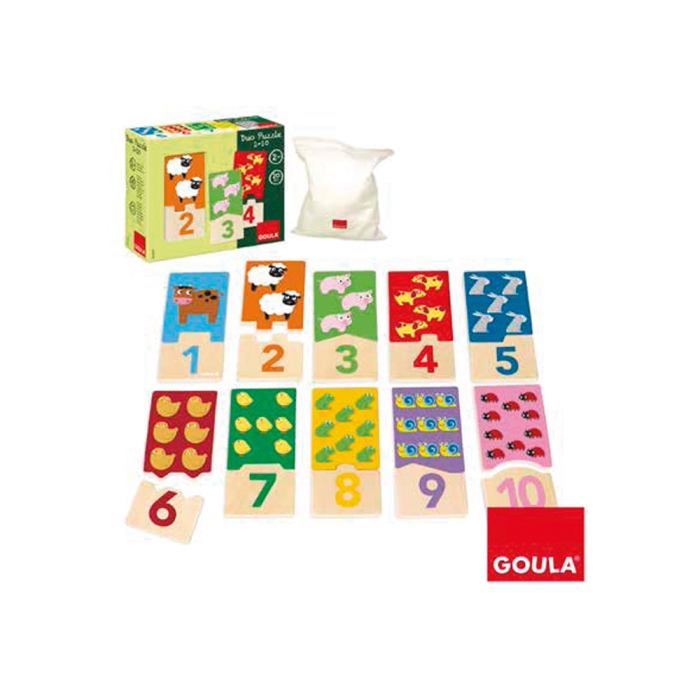 Goula Puzzle Duo 1-10 53329 Aprender a Contar Autocorrectivo Niños +2 Años 1