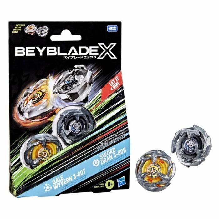 Beyblade X Dual Pack Gale Wyvern 3-60T y Sword Dran 3-80B, 2 peonzas de competición Takara Tomy con giro a la derecha auténticas, diseño