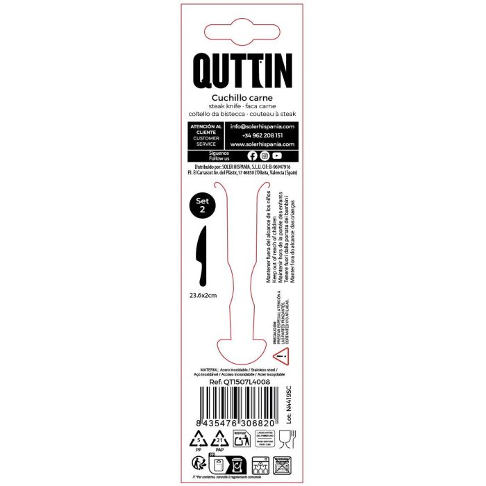 Inde Set 2 Cuchillos Carne Louvre 23 cm (12 Cajas) 3