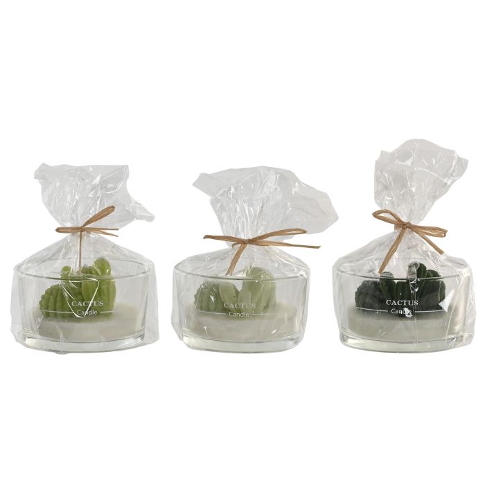 Vela Tropical DKD Home Decor Blanco Verde 10 x 6 x 10 cm (12 Unidades) 3