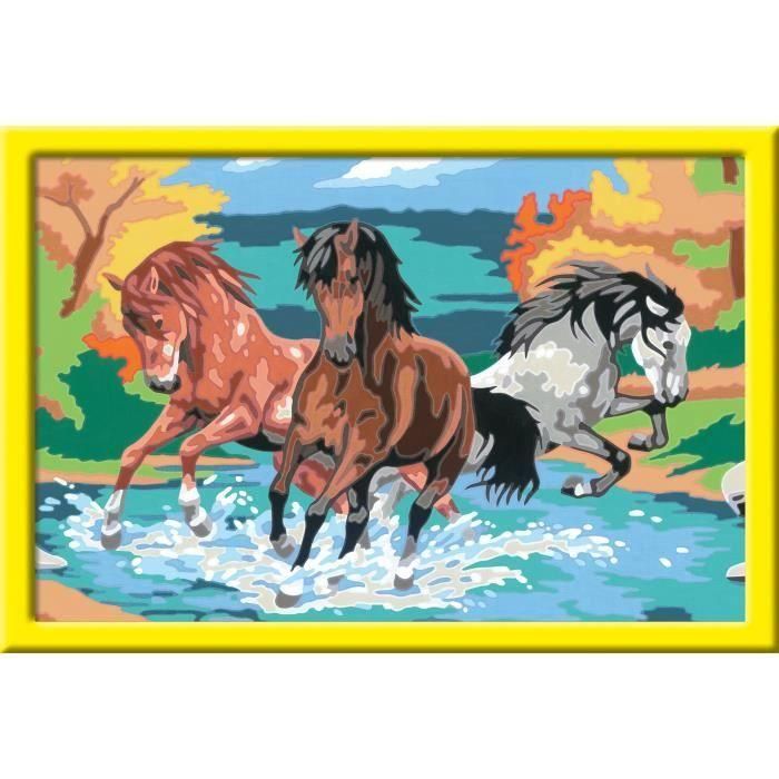 CreArt Kids - Manada de caballos (31 x 21 cm), kit para pintar por números, 9 años en adelante, 25846, Ravensburger 2 CreArt Kids - Manada de caballos (31 x 21 cm), kit para pintar por números, 9 años en adelante, 25846, Ravensburger 2