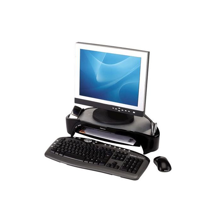 Fellowes Soporte Smart Suites Plus para Monitor TFT hasta 21"/18kg – Ajustable 3 Alturas con Organizador y Bandeja