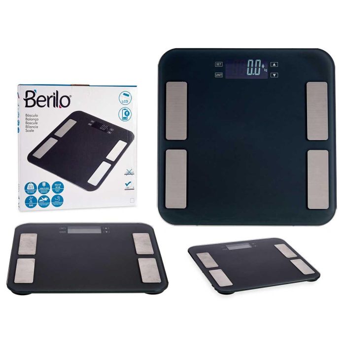 Bascula Digital Baño 180Kg Gris Antracita Berilo 33X2CM (6 Unidades) Bascula Digital Baño 180Kg Gris Antracita Berilo 33X2CM (6 Unidades)