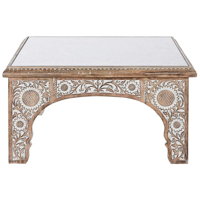 Mesa Centro Indio DKD Home Decor Natural Blanco 81 x 45 x 81 cm 2